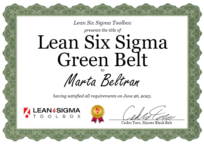 Lean Six Sigma Green Belt Certification
